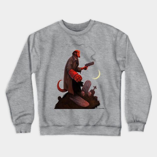 Red Right Hand Crewneck Sweatshirt by Ostrander